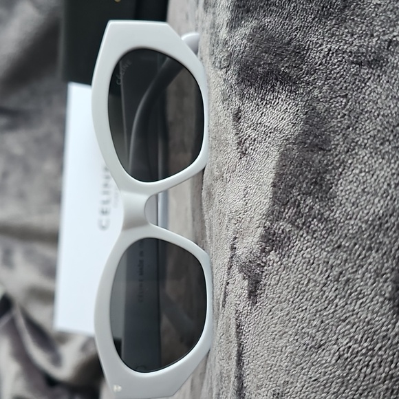 Celine Accessories - Celine White Triomphe Cat-Eye Sunglasses